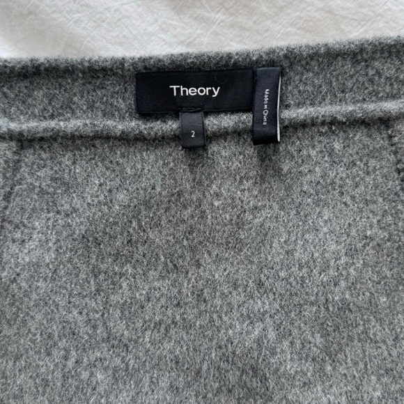 Theory Plaid Wool Cashmere Skirt Grey Mini Size XS 24" Waist - Picture 4 of 5